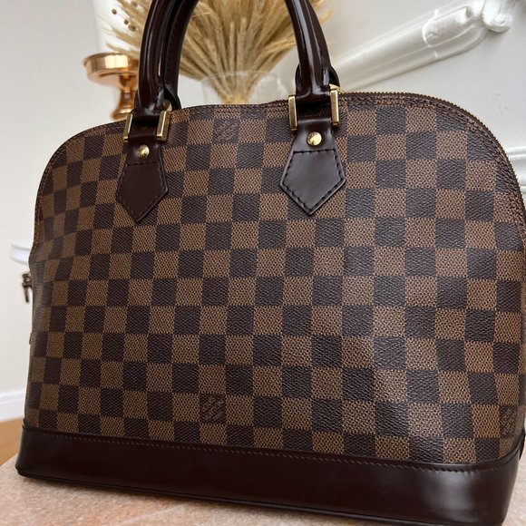 Authentic Louis Vuitton Alma PM Damier Ebene Satchel Bag FL0034 B0854 - Picture 6 of 16
